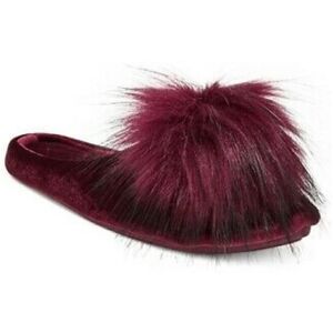 INC Burgundy Fayx Fur Slippers - Size S 5/6